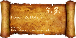 Homor Zoltán névjegykártya