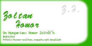 zoltan homor business card